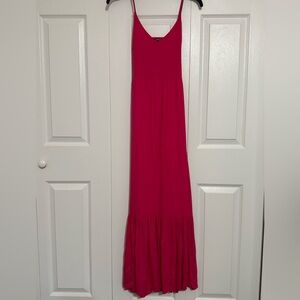 Express Sleeveless Maxi Dress in Fuchsia Pink